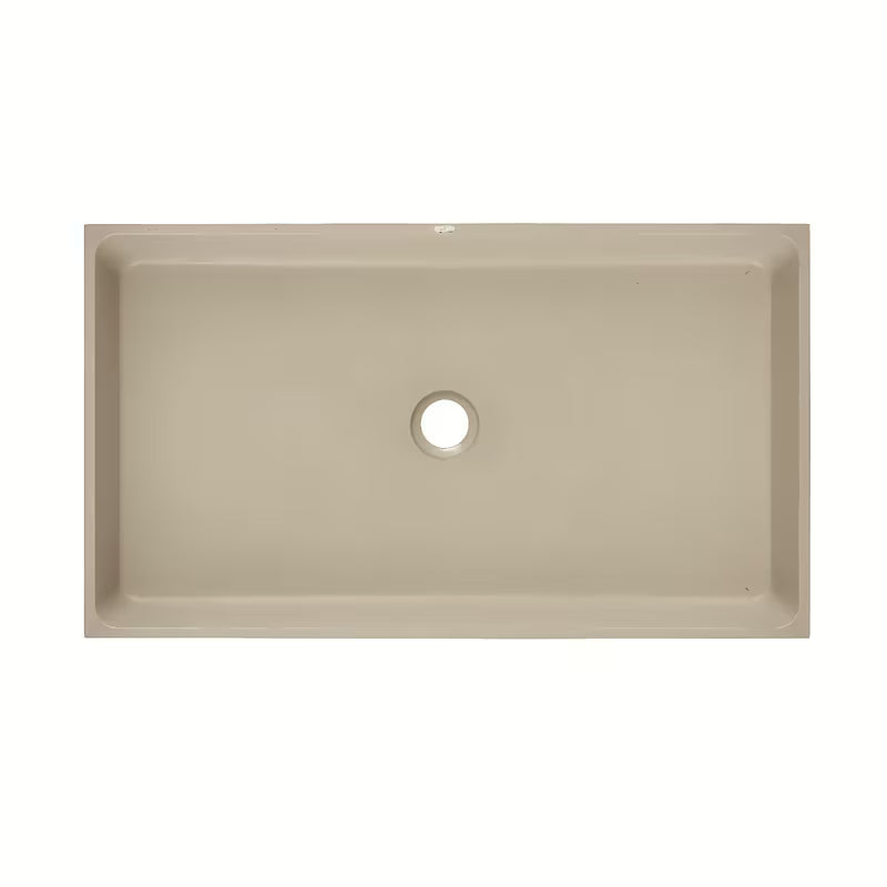 Smėlio spalvos betoninis pastatomas ant stalviršio praustuvas SAT Cemento 64x37 cm plonomis sienelėmis