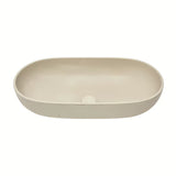 Smėlio spalvos betoninis praustuvas SAT Cemento ant stalviršio 65x35 cm plonomis sienelėmis
