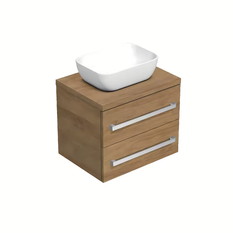 Pakabinama vonios spintelė SAT Cube Way su uždengimo plokšte su dubo dekoru hickory