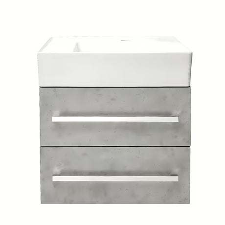 Pakabinama vonios spintelė su keraminiu praustuvu SAT Cube Way 60x46 cm, betono dekoro