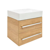 Pakabinama vonios spintelė SAT Cube Way su keraminiu praustuvu, ąžuolo hickory dekoro, 60x46x53 cm