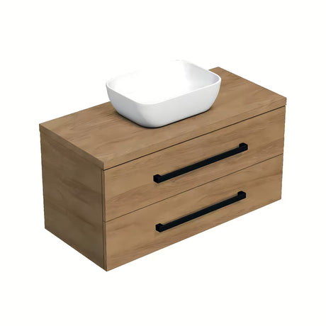 Pakabinama vonios spintelė SAT Cube Way su stalviršiu ąžuolo dekoro hickory, 100x46x47,5 cm