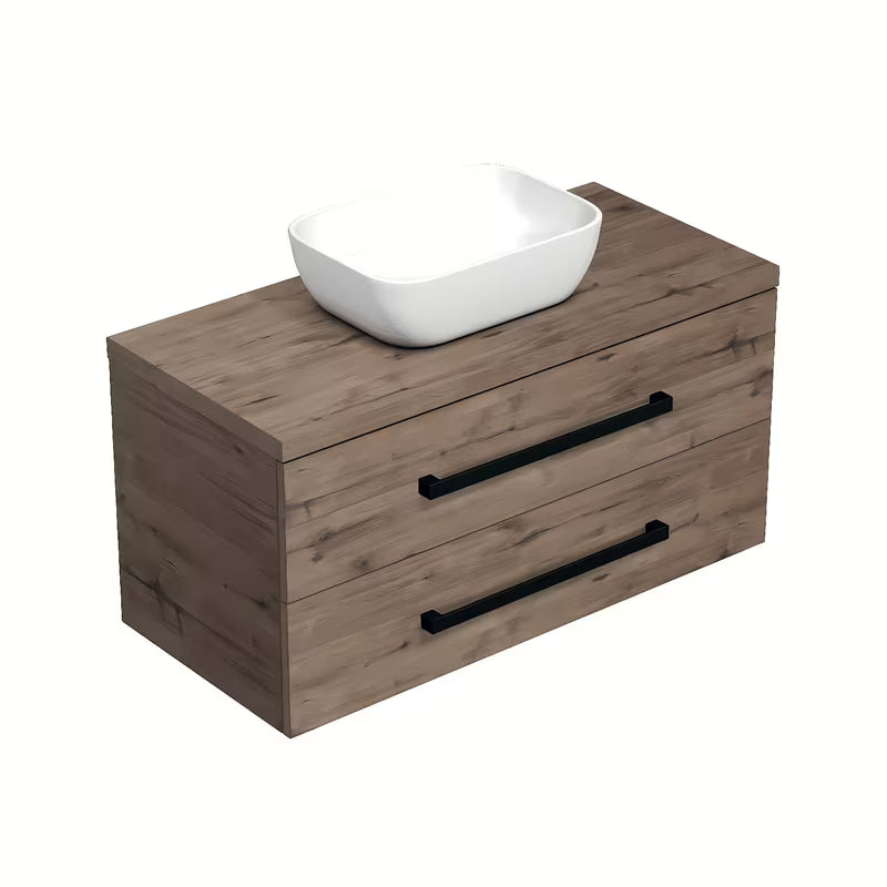 Pakabinama vonios spintelė SAT Cube Way su uždengimo plokšte ąžuolo dekoro, 100x46x47,5 cm