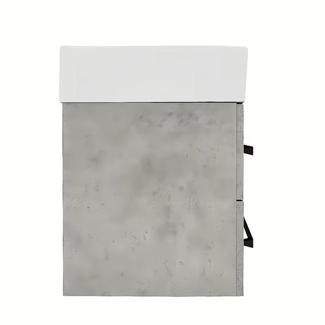 Pakabinama vonios spintelė su keraminiu praustuvu SAT Cube Way, betono dekoro, 60x46x53 cm.