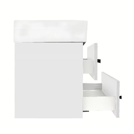 Pakabinama vonios spintelė su keraminiu praustuvu SAT Cube Way, blizgi balta, 60x53x46 cm
