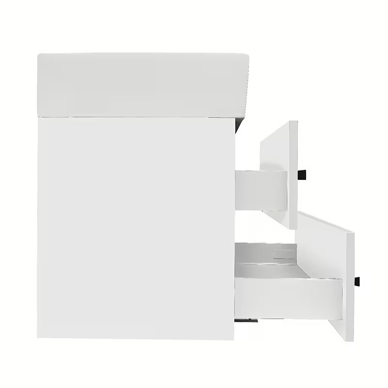Pakabinama vonios spintelė SAT Cube Way su keraminiu praustuvu, blizgi balta, 60x46x53 cm