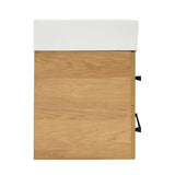 Pakabinama vonios spintelė su keraminiu praustuvu SAT Cube Way, 60x53x46 cm, ąžuolo dekoro hickory