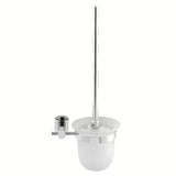 Sieninė WC šepetys SAT Cube Way chromo spalvos, suapvalinto dizaino, pro moderniam vonios kambariui.
