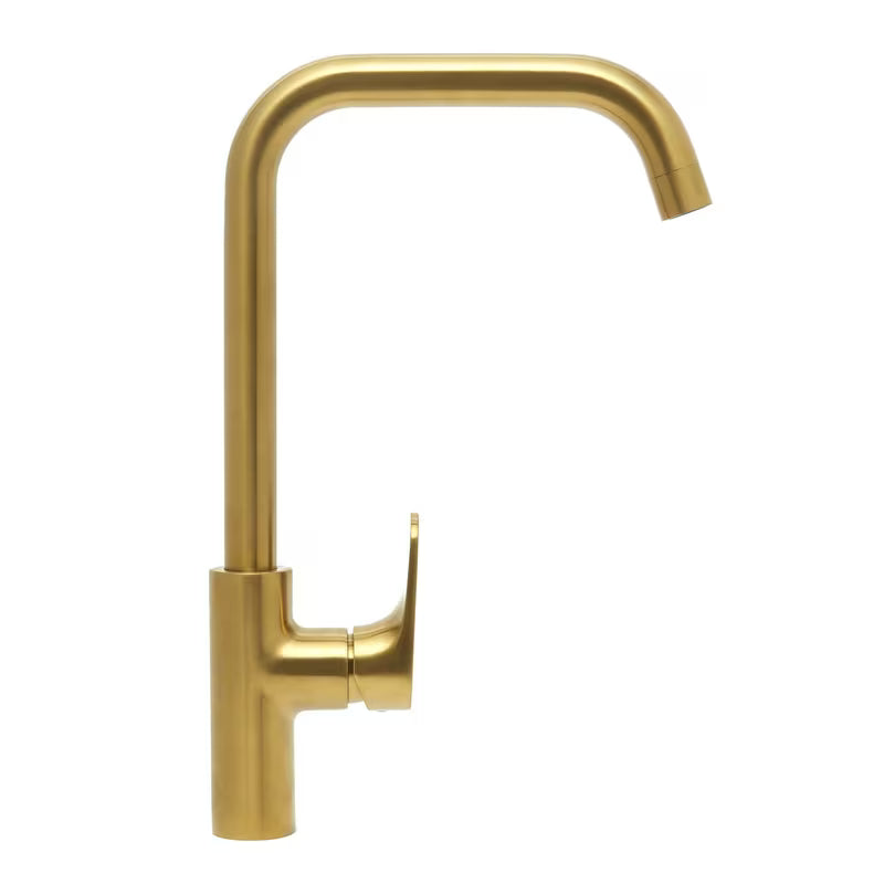 Virtuvinis maišytuvas SAT Dark be praustuvo dugno vožtuvas PVD šlifuoto aukso apdailos