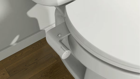 Balta bidė sėdynė SAT Easybidet pro montuoti po KLOZETO dangtis, be prijungimo prie elektros.