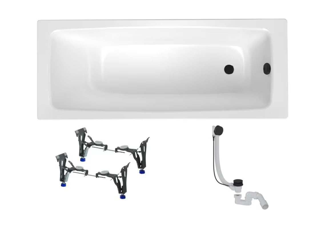 Stačiakampė vonia SAT Feel 170x70 cm iš emaliuoto plieno pro kairinei ir dešininei orientacijai