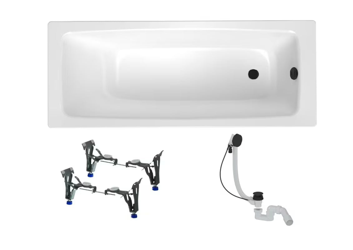 Stačiakampė vonia SAT Feel 170x70 cm iš emaliuoto plieno pro kairinės ir dešininės orientacijos
