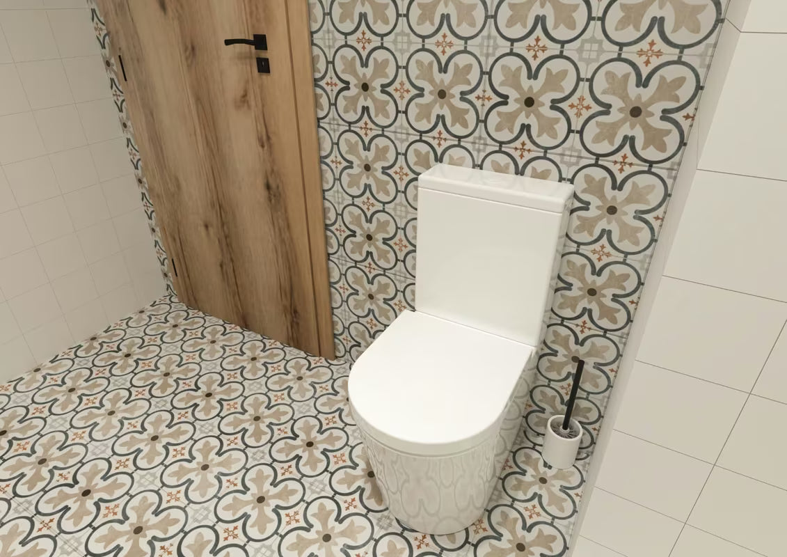 Balta keraminė WC šepetys SAT Feel, pastatoma