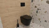 Laisvai pastatomas keraminė WC šepetys SAT Feel, matinės juodos spalvos