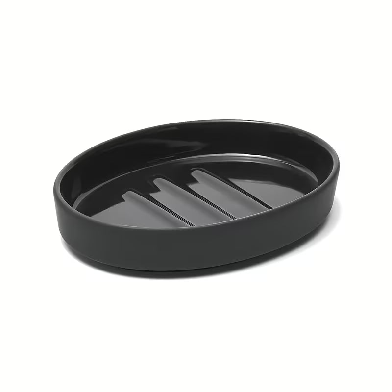 Keraminė muilinė SAT Feel matinės juodos spalvos, minimalistinio dizaino