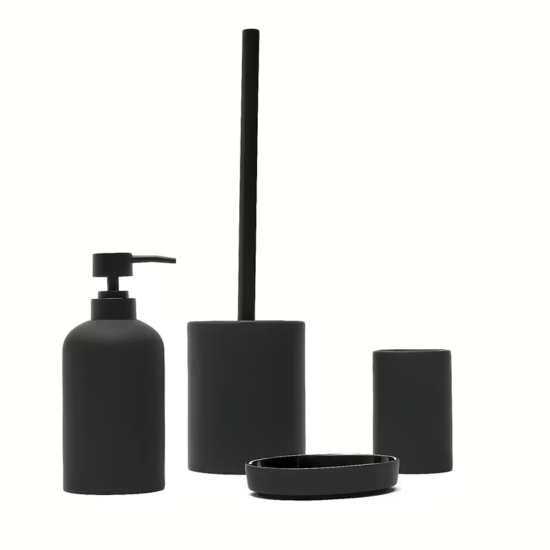 Keraminė muilinė SAT Feel matinės juodos spalvos, minimalistinio dizaino