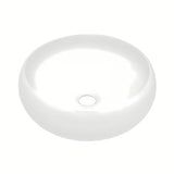 Baltas apvalus keraminis pastatomas ant stalviršio praustuvas SAT Feel, 36 cm skersmens
