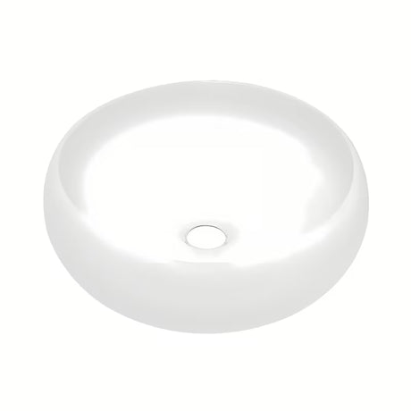 Baltas apvalus keraminis pastatomas ant stalviršio praustuvas SAT Feel, 36 cm skersmens