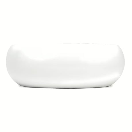 Baltas apvalus keraminis pastatomas ant stalviršio praustuvas SAT Feel, 36 cm skersmens