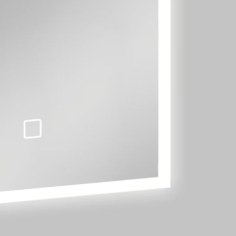 Baltas stačiakampis veidrodis SAT Feel 60x80 cm su LED apšvietimu ir jutikliniu valdymu