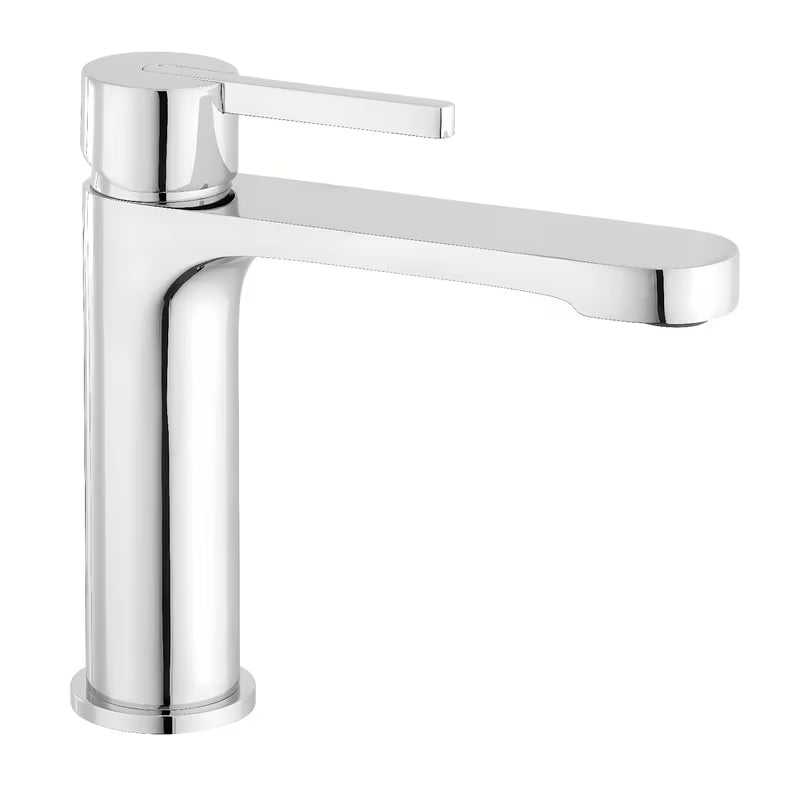 Chromuota praustuvo maišytuvas SAT Fusion be praustuvo dugno vožtuvas su strypelio formos svirtimi
