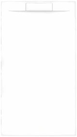 Stačiakampis dušo padėklas SAT Fusion iš lieto marmuro 120x80 cm, spalva – blanco