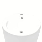 Laisvai pastatomas keraminis praustuvas SAT Fusion baltos spalvos, 50 cm skersmens