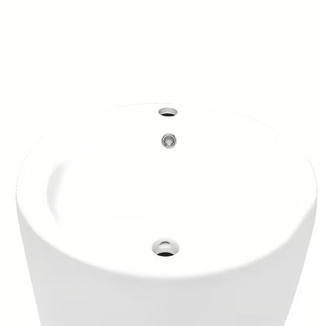 Laisvai pastatomas keraminis praustuvas SAT Fusion baltos spalvos, 50 cm skersmens