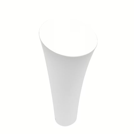 Laisvai pastatomas keraminis praustuvas SAT Fusion baltos spalvos, 42,5 cm skersmens ir 95 cm aukščio.