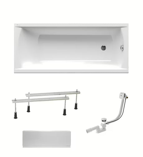 Balta stačiakampė akrilinė vonia SAT Fusion 170x70 cm su universalia kaire ir dešine orientacija.
