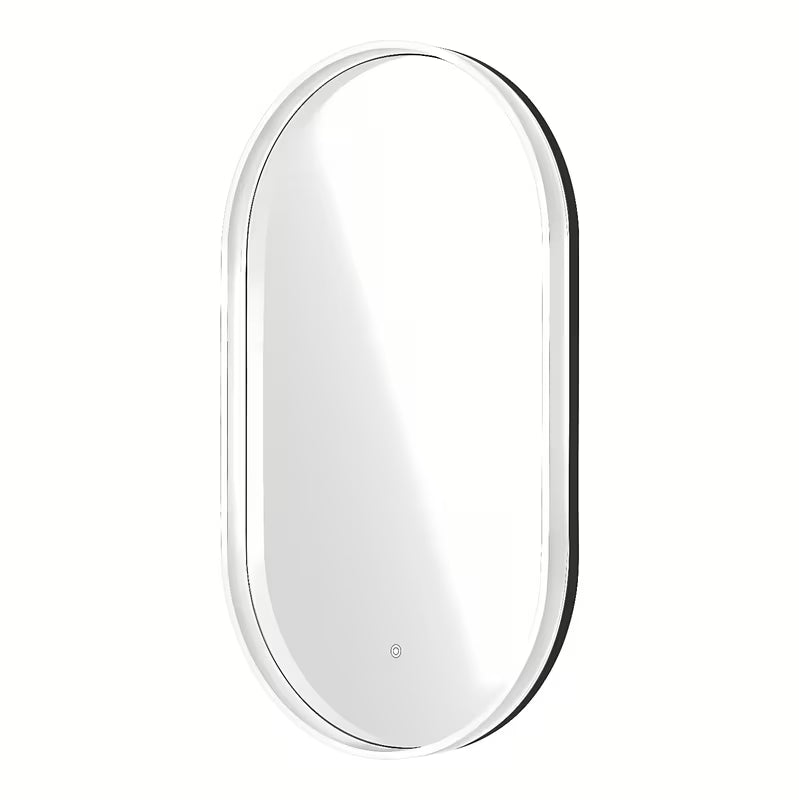 Ovalus LED veidrodis SAT Fusion 54x94 cm su apšviestu skaidriu rėmu ir jutikliniu valdymu