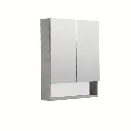Pakabinama veidrodinė spintelė SAT Cube Way 60x72x14 cm betono dekoro su lentynėlėmis