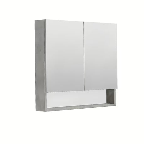 Veidrodinė spintelė SAT Cubeway 80x14x72 cm betono dekoro su veidrodinėmis durelėmis