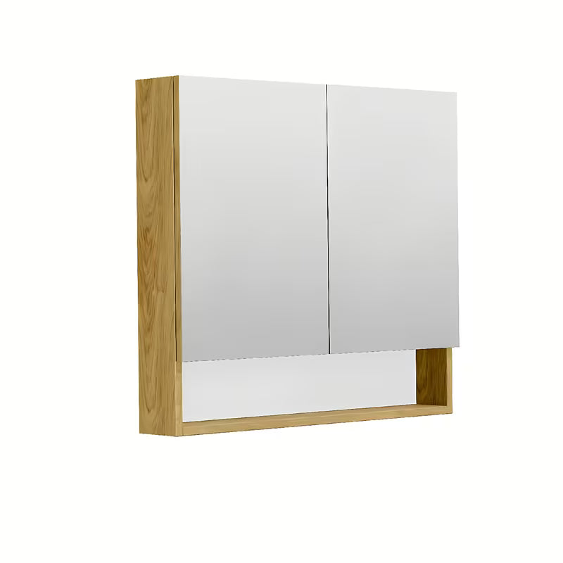 Veidrodinė spintelė SAT Cubeway 80x72x14 cm ąžuolo hickory dekoro su dviem lentynėlėmis