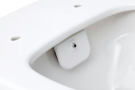 Baltas pakabinamas KLOZETAS SAT Infinitio su integruota bidė funkcija, šoniniu valdymu ir softclose sėdyne.