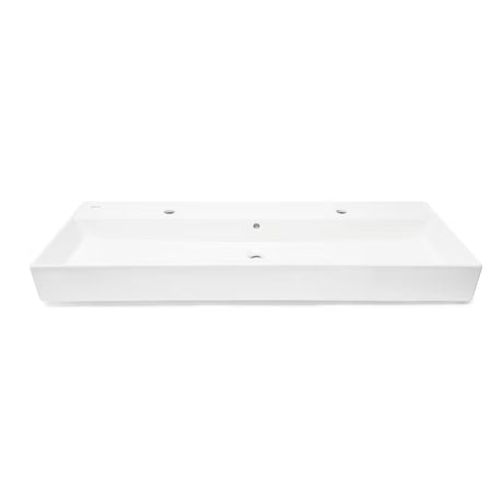 Baltas keraminis praustuvas SAT Infinitio 121,4x46,9 cm su persipylimo anga