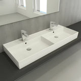 Baltas keraminis dvigubas praustuvas SAT Infinitio 120,4x46,5 cm, stačiakampės formos