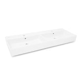 Baltas keraminis dvigubas praustuvas SAT Infinitio 120,4x46,5 cm, stačiakampės formos