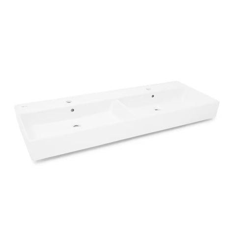 Baltas keraminis dvigubas praustuvas SAT Infinitio 120,4x46,5 cm, stačiakampės formos