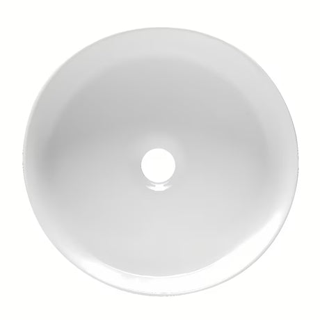Blizgi balta keraminė pastatomas ant stalviršio praustuvas SAT Infinitio 36 x 36 cm be perpylimo