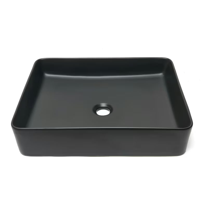 Juodos matinės spalvos keraminis pastatomas ant stalviršio praustuvas SAT Infinitio 50x40 cm be perpylimo