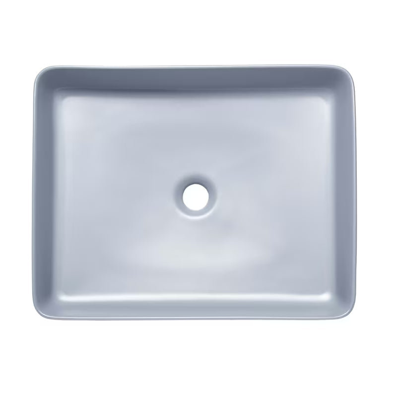 Matinis baltas keraminis pastatomas ant stalviršio praustuvas SAT Infinitio 50x40 cm be perpylimo