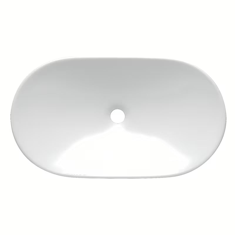 Baltas keraminis pastatomas ant stalviršio praustuvas SAT Infinitio 61,5 x 36 cm be perpylimo