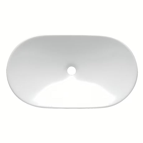 Baltas keraminis pastatomas ant stalviršio praustuvas SAT Infinitio 61,5 x 36 cm be perpylimo