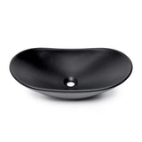 Matinės juodos spalvos keraminis pastatomas ant stalviršio praustuvas SAT Infinitio be perpylimo 61,5x36 cm
