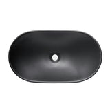 Matinės juodos spalvos keraminis pastatomas ant stalviršio praustuvas SAT Infinitio be perpylimo 61,5x36 cm