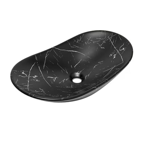 Pastatomas ant stalviršio Praustuvas SAT Infinitio be perpylimo juodo matinio marmuro dekoro, 61,5x36 cm
