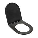 Juodos matinės spalvos KLOZETO dangtis SAT Infinitio su softclose ir EasyLock, užapvalinto dizaino.