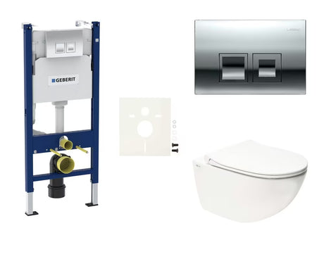 Pakabinami WC komplektas SAT Infinitio su moduliu Geberit Duofix, Rimless dubeniu ir sėdyne softclose