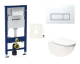 Pakabinami WC komplektas SAT Infinitio su bakeliu Geberit Duofix ir nuleidimo mygtuku Delta